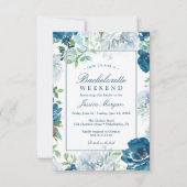 Bachelorette Weekend Route Navy Uitnodiging (Voorkant)