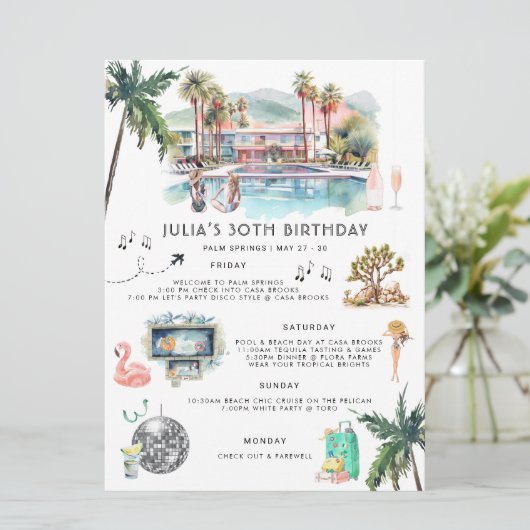 Bachelorette Weekend Route | Palmveren Kaart (Staand voorkant)