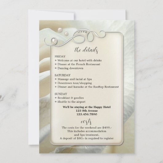 Bachelorette Weekend Route QR Code Sjabloon Kaart (Achterkant)