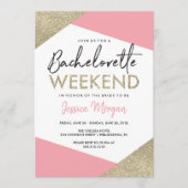 Bachelorette Weekend Route Roze en Goud Programmakaart (Voorkant)