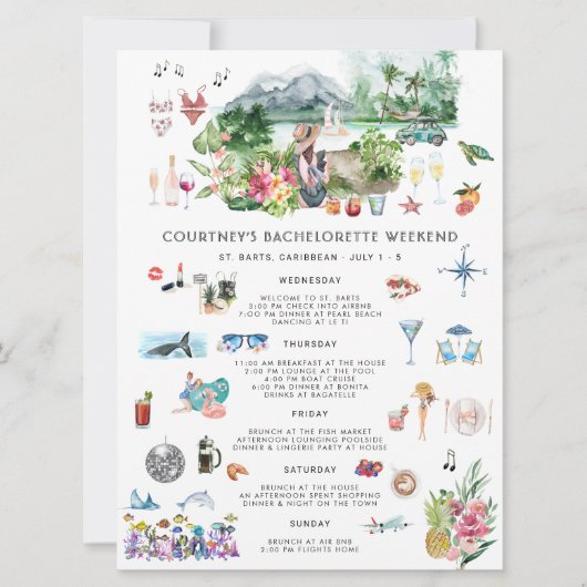 Bachelorette Weekend Route | Saint-Barthélemy Kaart (Voorkant)