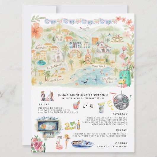 Bachelorette Weekend Route | Sayulita Kaart (Voorkant)