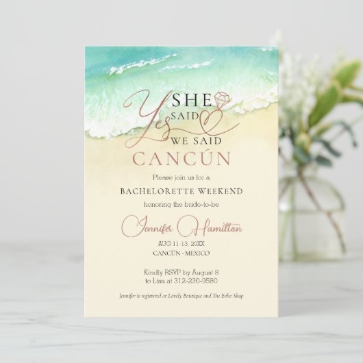 Bachelorette Weekend Route | Strand van Cancun Kaart (Staand voorkant)