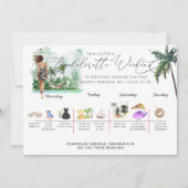 Bachelorette Weekend Route | tropische palm Kaart (Voorkant)