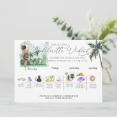 Bachelorette Weekend Route | tropische palm Kaart (Staand voorkant)