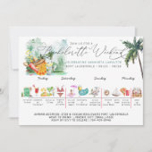 Bachelorette Weekend Route | tropische palm Kaart (Voorkant)