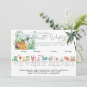 Bachelorette Weekend Route | tropische palm Kaart (Staand voorkant)