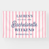 Bachelorette Weekend Roze Gestreepte Spandoek (Horizontaal)