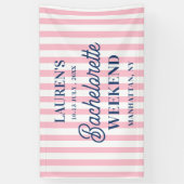 Bachelorette Weekend Roze Gestreepte Spandoek (Verticaal)