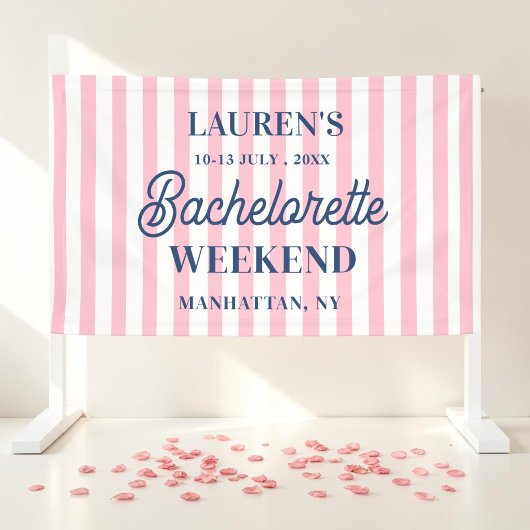 Bachelorette Weekend Roze Gestreepte Spandoek