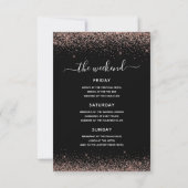 Bachelorette Weekend Roze Rose Goud Glitter Party Kaart (Achterkant)
