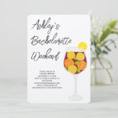 Bachelorette Weekend Sangria Cocktailglas Kaart (Staand voorkant)