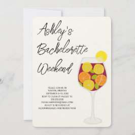 Bachelorette Weekend Sangria Cocktailglas Kaart
