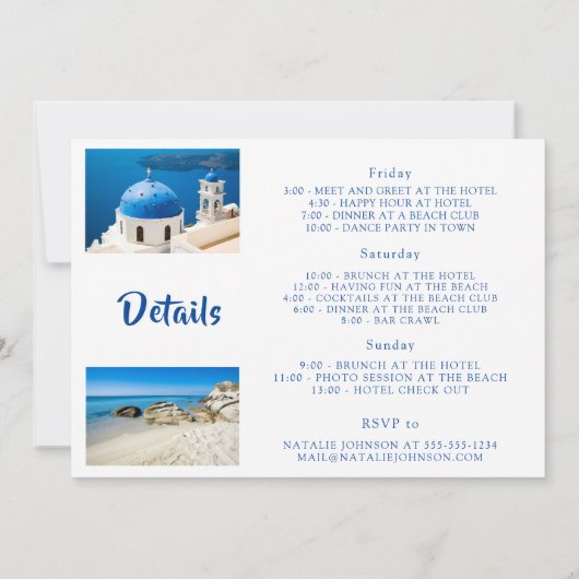 Bachelorette Weekend Santorini-meester Kaart (Achterkant)