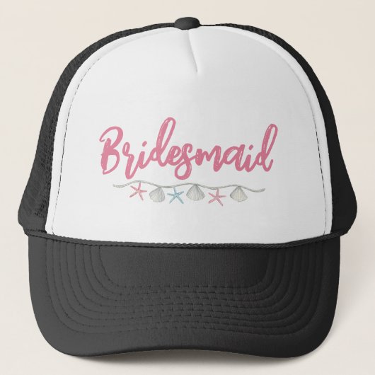 Bachelorette Weekend Strand Roze Bruidsmeisje Trucker Pet (Voorkant)