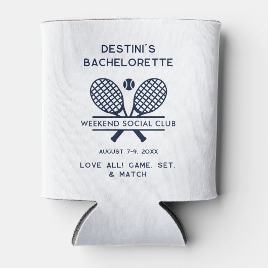 Bachelorette Weekend Tennis Club Custom Blikjeskoeler (Voorkant)