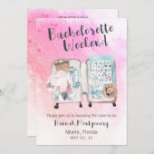 Bachelorette Weekend Trip Travel Invision Kaart (Voorkant / Achterkant)