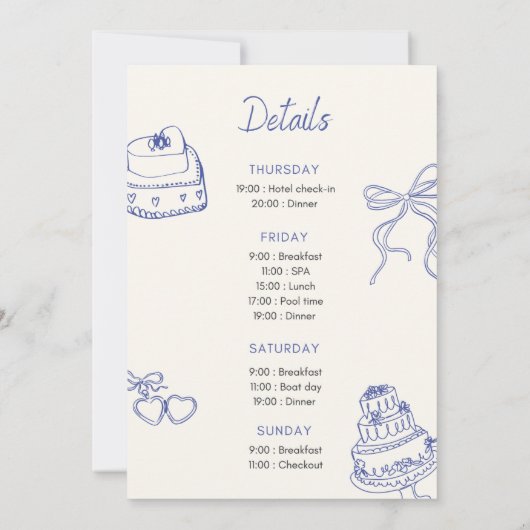 Bachelorette Weekend Uitnodiging (Achterkant)