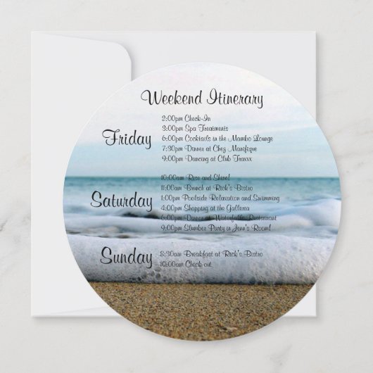 Bachelorette Weekend Uitnodiging tot rondweg (Achterkant)