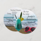 Bachelorette Weekend Uitnodiging tot rondweg (Voorkant / Achterkant)