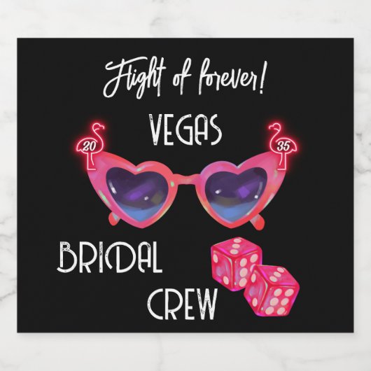 Bachelorette Weekend Vegas Pink gepersonaliseerd Likeurfles Etiket (Enkel label)