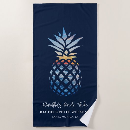 Bachelorette-weekend zeekustfeest Ananas Strandlaken (Voorkant)