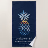 Bachelorette Weekend Zeestrandfeest Pinaapfel Strandlaken (Voorkant)
