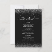 Bachelorette Weekend Zilver Modern Glitter Party Kaart (Achterkant)