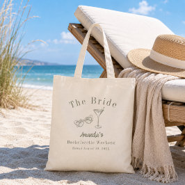 Bachelorette-weekendfeest Bruid Saliegroen Strand Tote Bag
