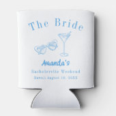 Bachelorette-weekendfeest bruid strand blauw blikjeskoeler (Achterkant)