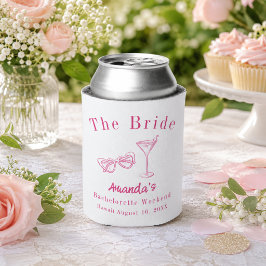 Bachelorette-weekendfeest bruid strand roze blikjeskoeler