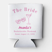Bachelorette-weekendfeest bruid strand roze blikjeskoeler (Voorkant)