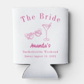 Bachelorette-weekendfeest bruid strand roze blikjeskoeler (Achterkant)