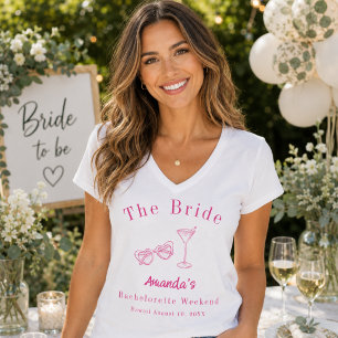 Bachelorette-weekendfeest Bruid Strand Roze T-shirt