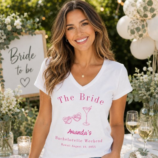Bachelorette-weekendfeest Bruid Strand Roze T-shirt