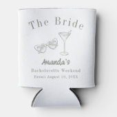 Bachelorette-weekendfeest bruid strand salie groen blikjeskoeler (Voorkant)