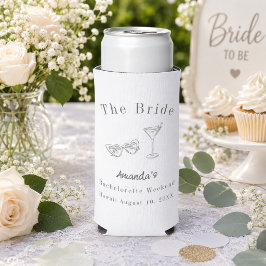 Bachelorette-weekendfeest bruid strand salie groen seltzer blikjeskoeler