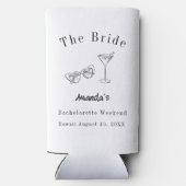 Bachelorette-weekendfeest bruid strand seltzer blikjeskoeler (Achterkant)