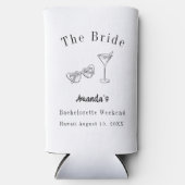 Bachelorette-weekendfeest bruid strand seltzer blikjeskoeler (Voorkant)