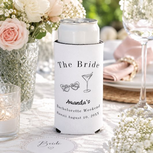 Bachelorette-weekendfeest bruid strand seltzer blikjeskoeler