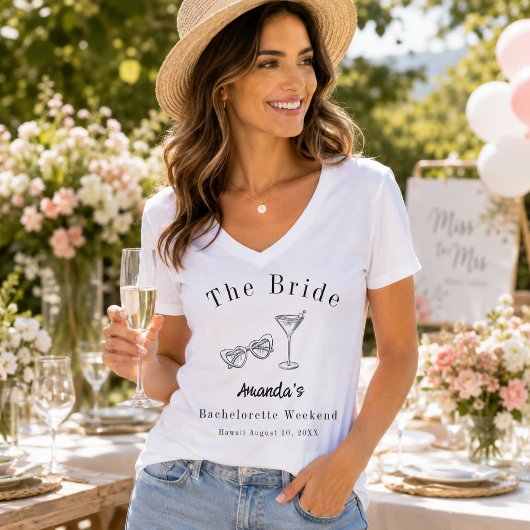 Bachelorette-weekendfeest bruid strand t-shirt