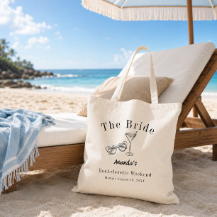 Bachelorette-weekendfeest bruid strand tote bag