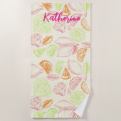 Bachelorette-weekendfeest Bruidsmeisje Citroen Strandlaken (Voorkant)