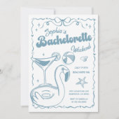 Bachelorette Weekendfeest Dusty Blue Kaart (Voorkant)