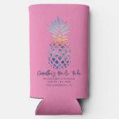 Bachelorette-weekendfeest Roze Ananas Script Seltzer Blikjeskoeler (Achterkant)