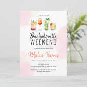 Bachelorette-weekendprogramma Cocktails Dranken Kaart (Staand voorkant)