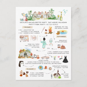 Bachelorette-weekendprogramma Herfst Halloween Uitnodiging Briefkaart