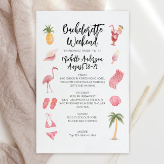 Bachelorette-weekendprogramma Watercolor Beach