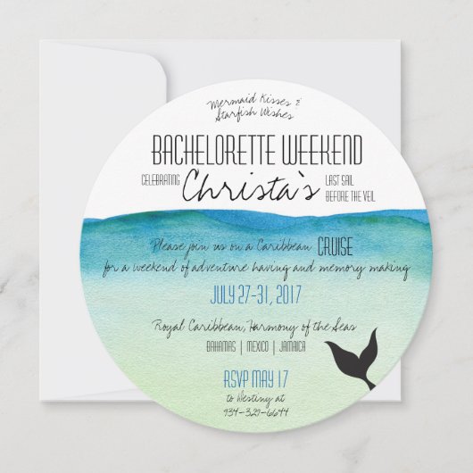 Bachelorette Weekenduitnodiging bestemming Kaart (Voorkant)