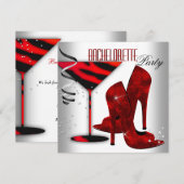 Bachelorette White Red High Hiel Shoes Kaart (Voorkant / Achterkant)